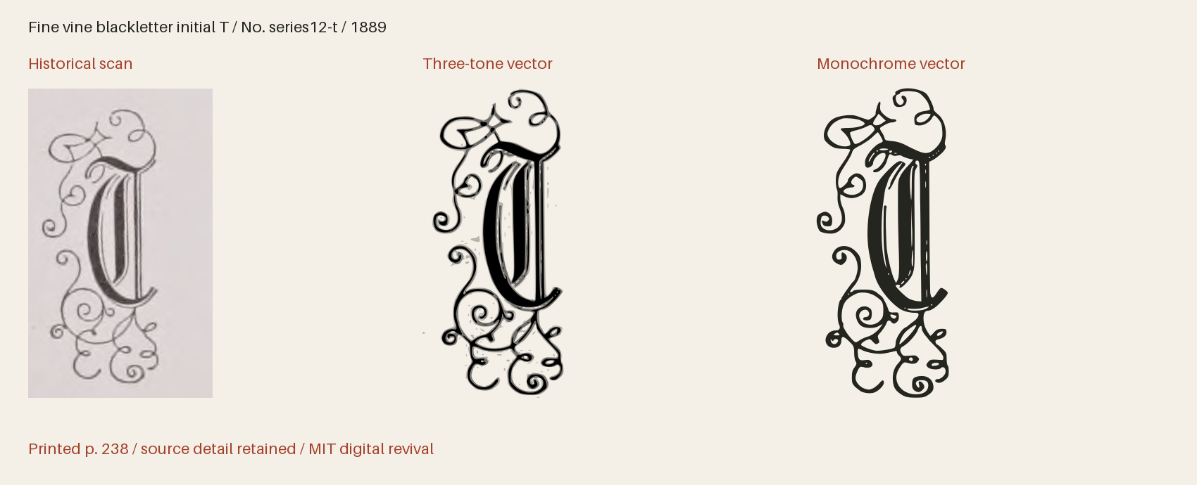 Historical scan beside the three-tone and monochrome vector revivals