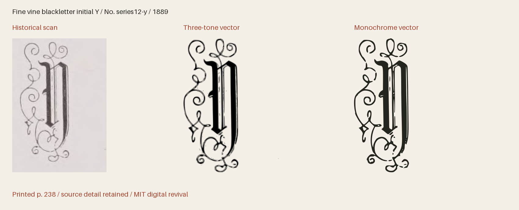 Historical scan beside the three-tone and monochrome vector revivals