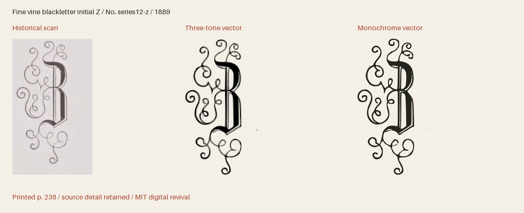 Historical scan beside the three-tone and monochrome vector revivals