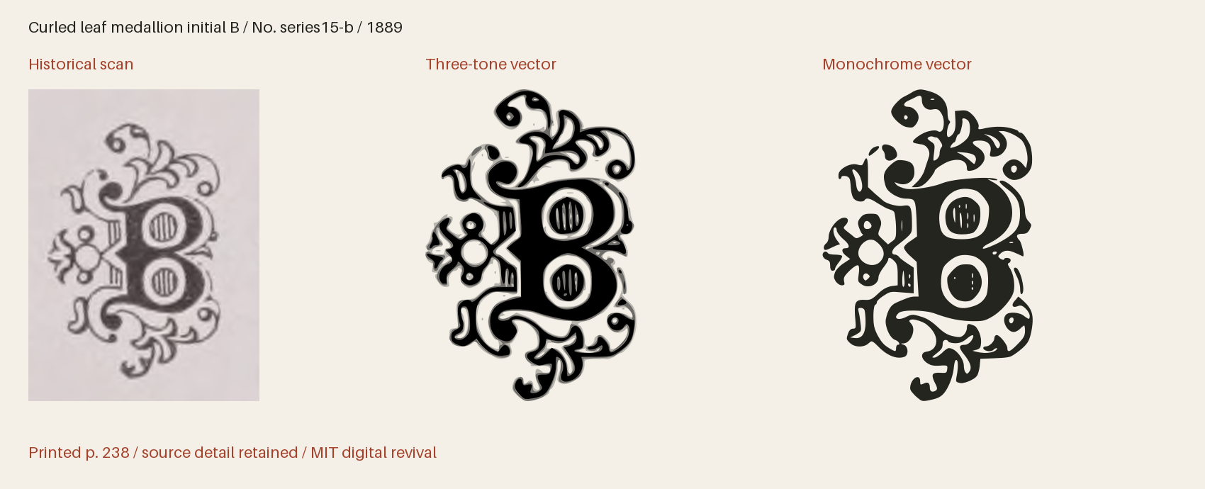 Historical scan beside the three-tone and monochrome vector revivals