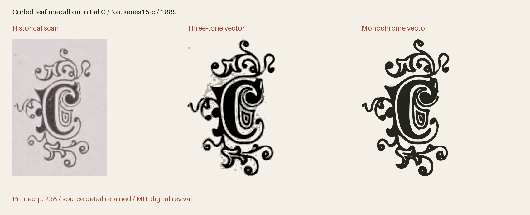 Historical scan beside the three-tone and monochrome vector revivals