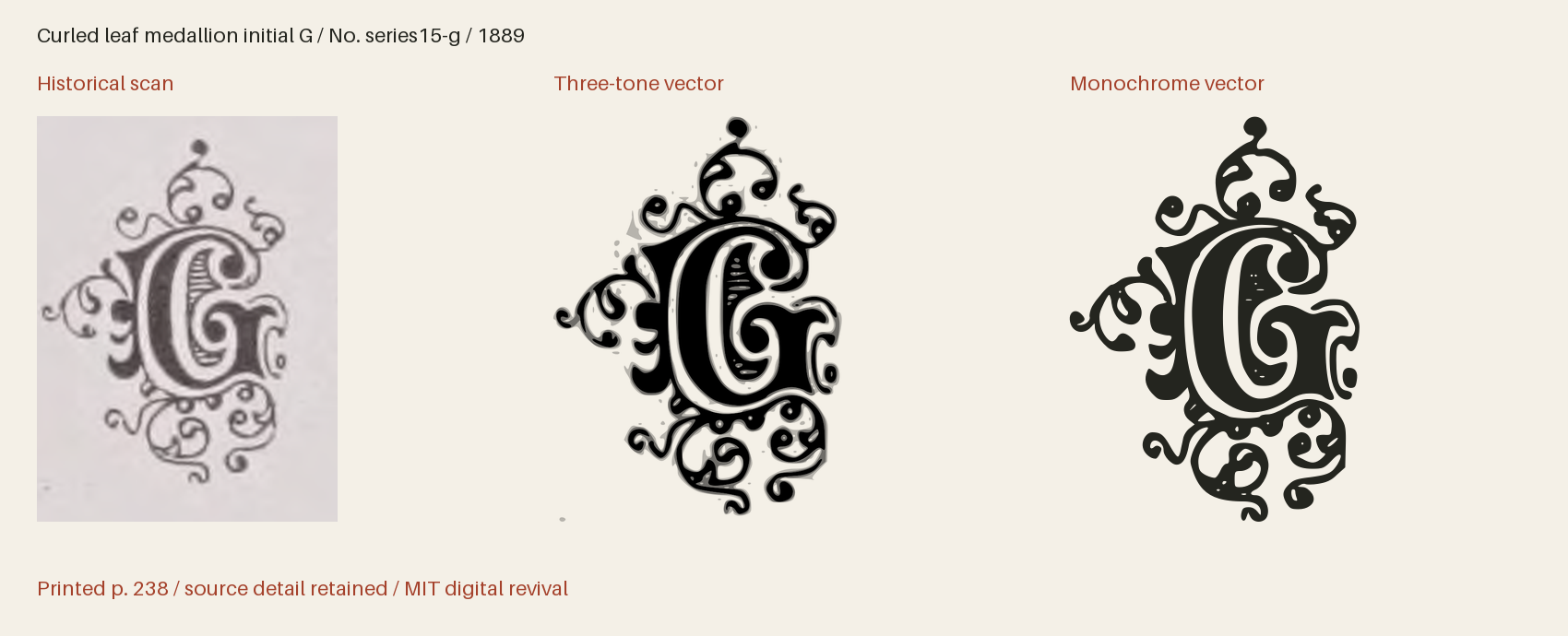 Historical scan beside the three-tone and monochrome vector revivals