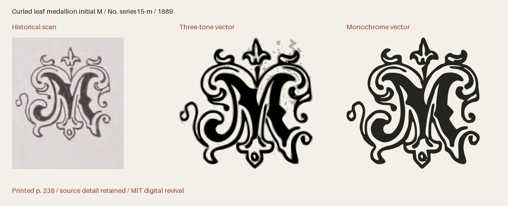 Historical scan beside the three-tone and monochrome vector revivals