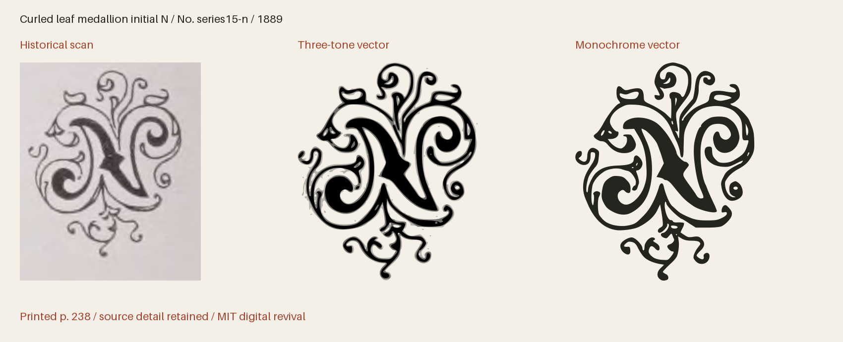 Historical scan beside the three-tone and monochrome vector revivals