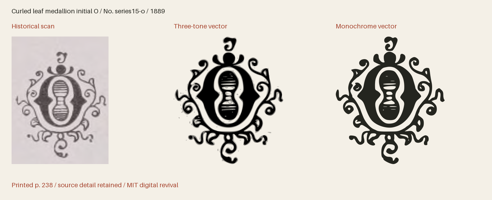 Historical scan beside the three-tone and monochrome vector revivals