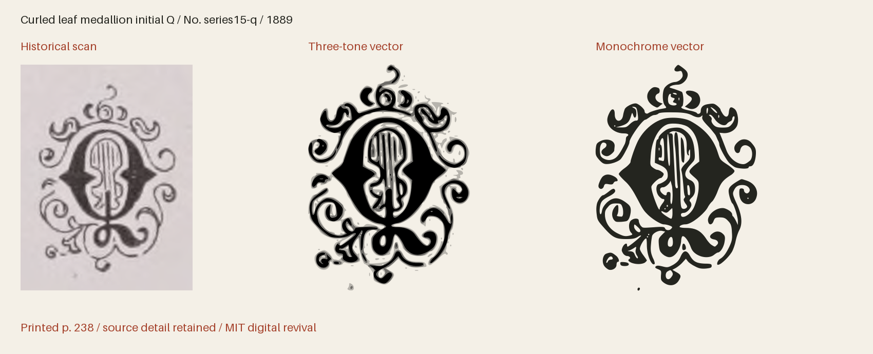 Historical scan beside the three-tone and monochrome vector revivals