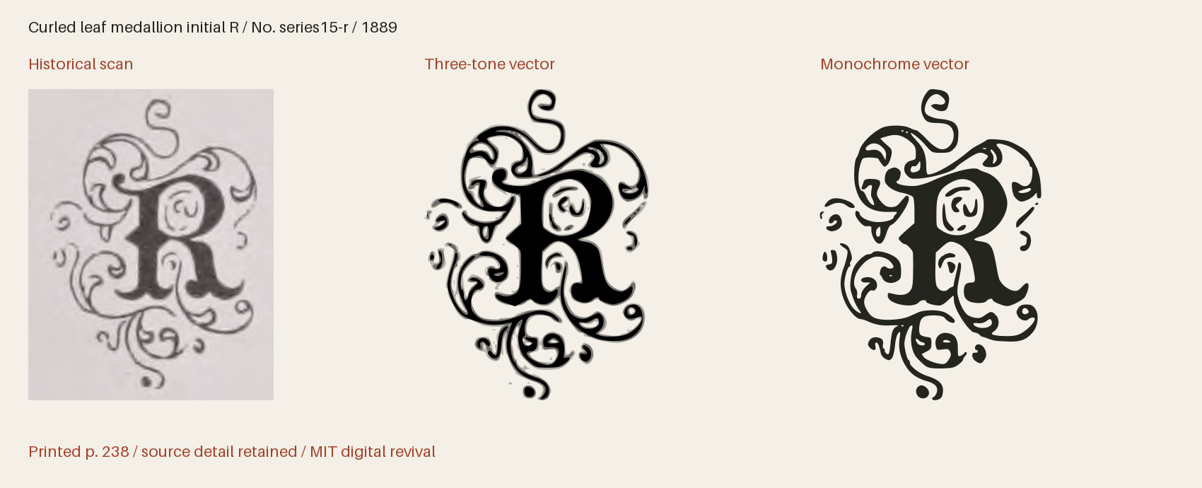 Historical scan beside the three-tone and monochrome vector revivals