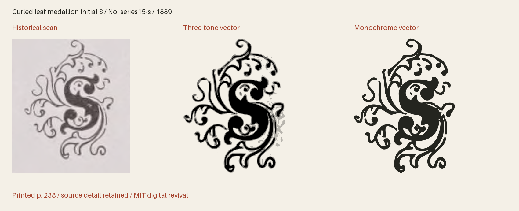 Historical scan beside the three-tone and monochrome vector revivals