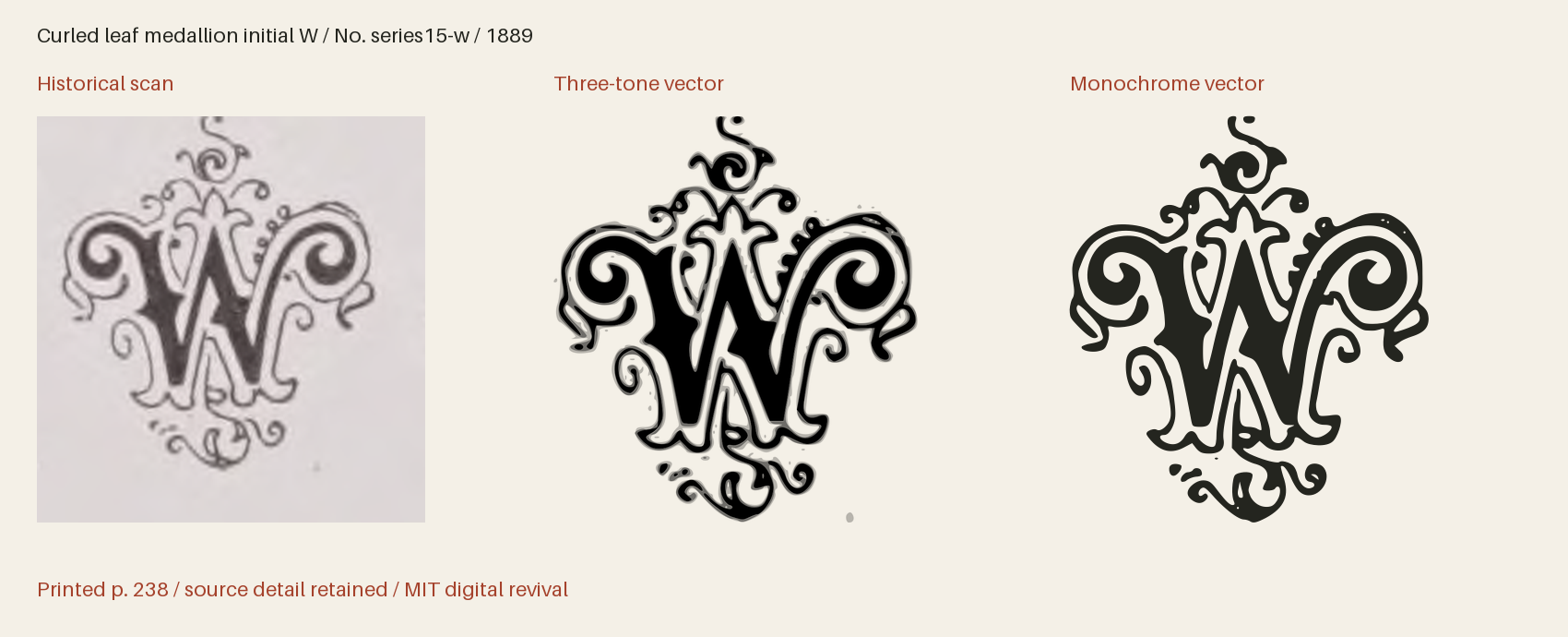 Historical scan beside the three-tone and monochrome vector revivals