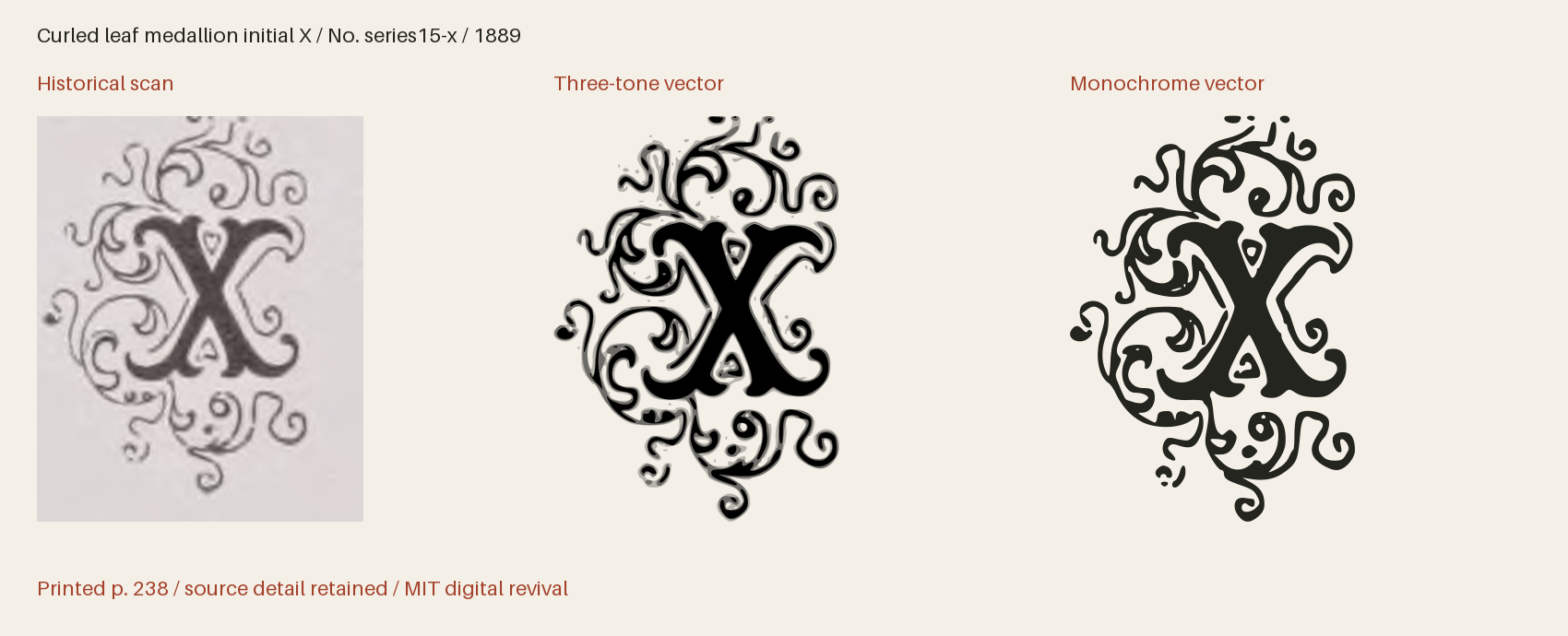 Historical scan beside the three-tone and monochrome vector revivals