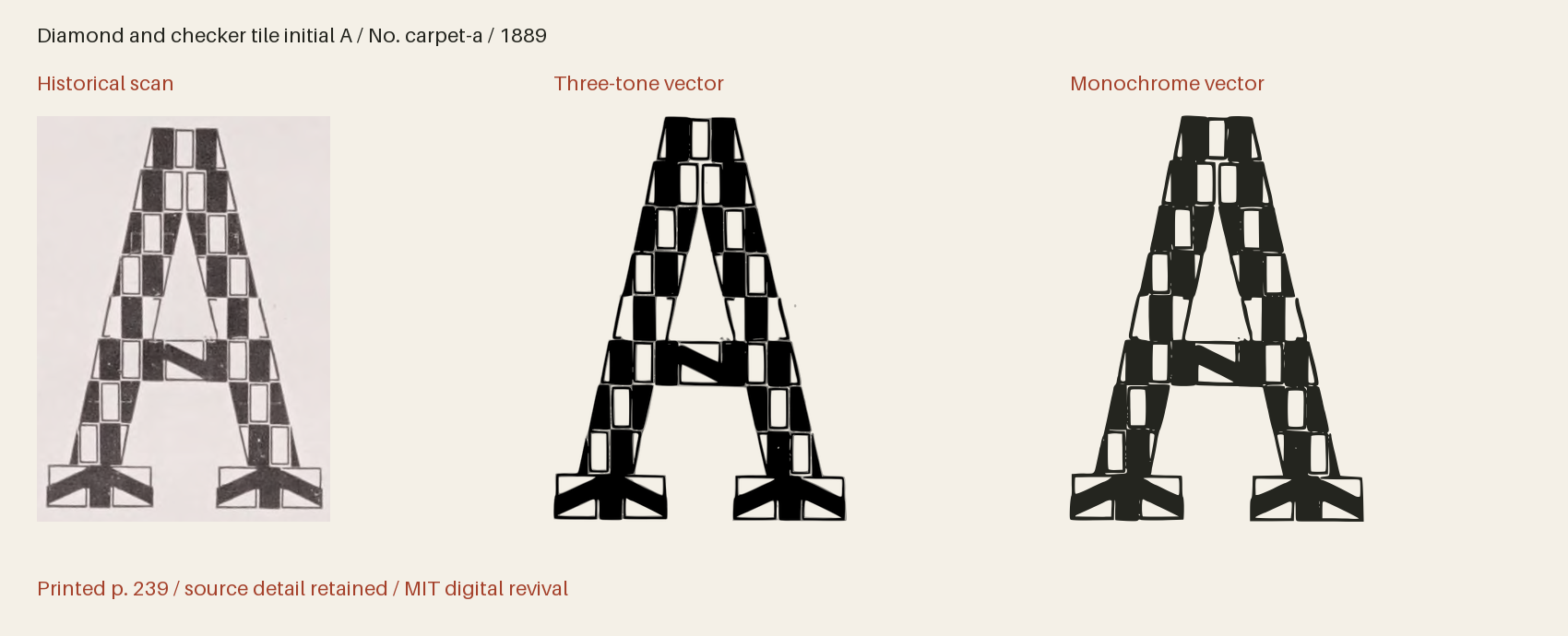 Historical scan beside the three-tone and monochrome vector revivals