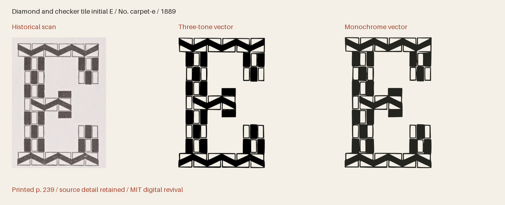 Historical scan beside the three-tone and monochrome vector revivals