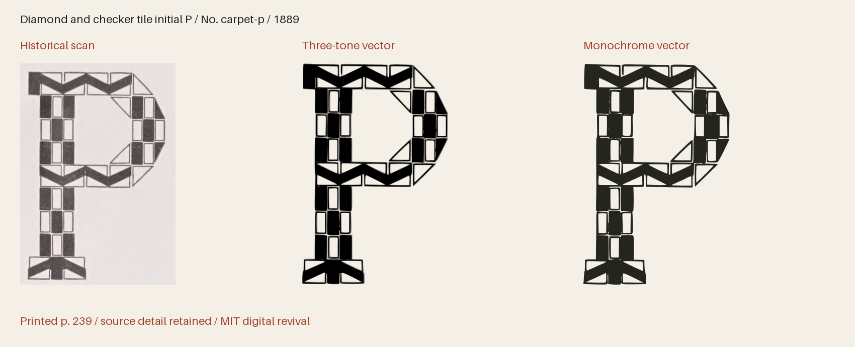 Historical scan beside the three-tone and monochrome vector revivals