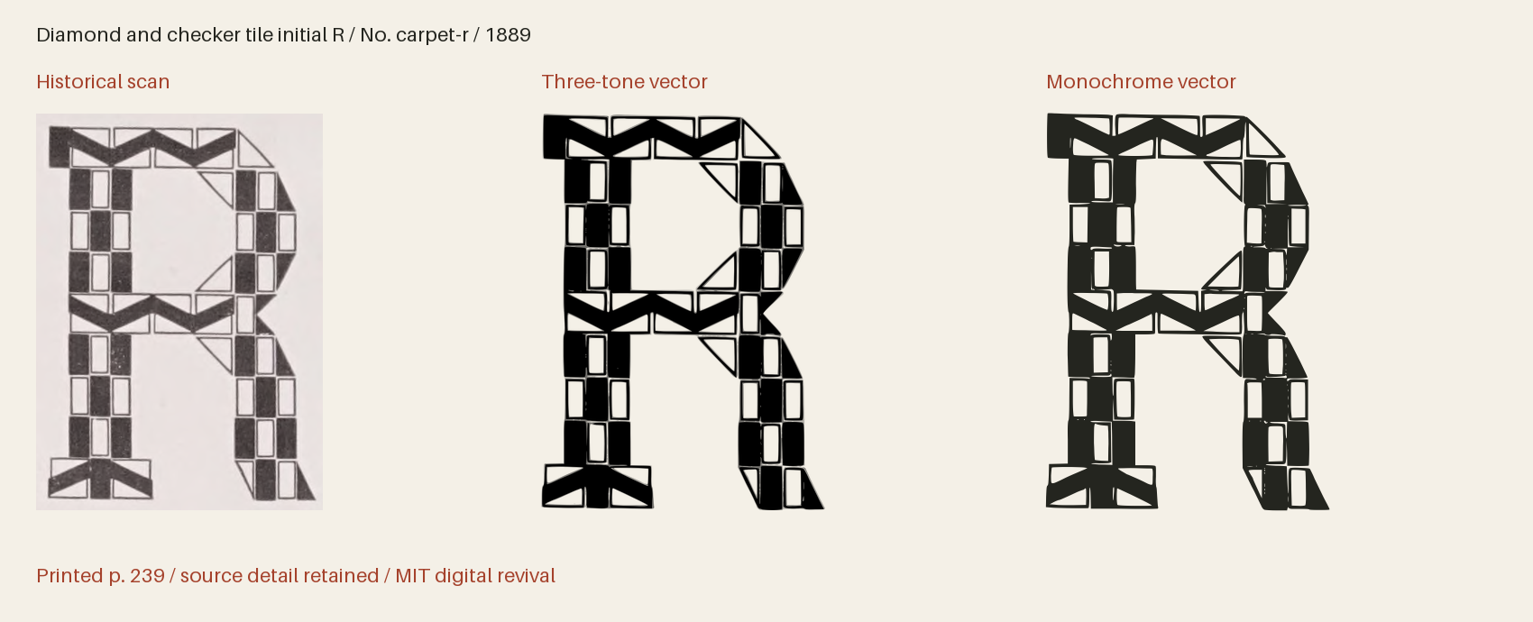 Historical scan beside the three-tone and monochrome vector revivals
