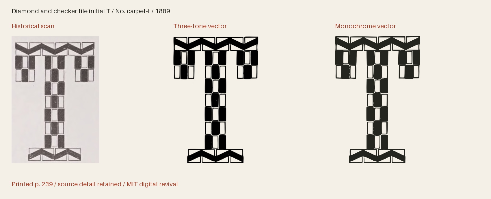 Historical scan beside the three-tone and monochrome vector revivals