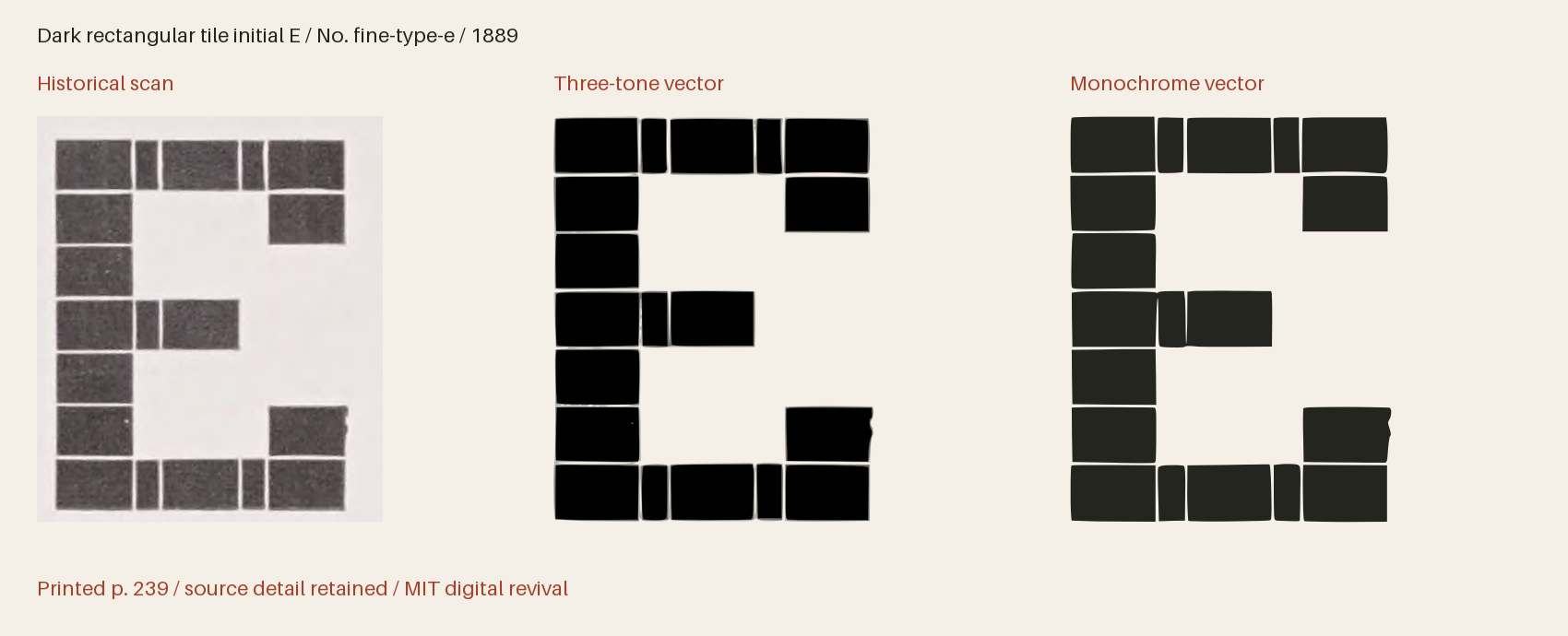 Historical scan beside the three-tone and monochrome vector revivals