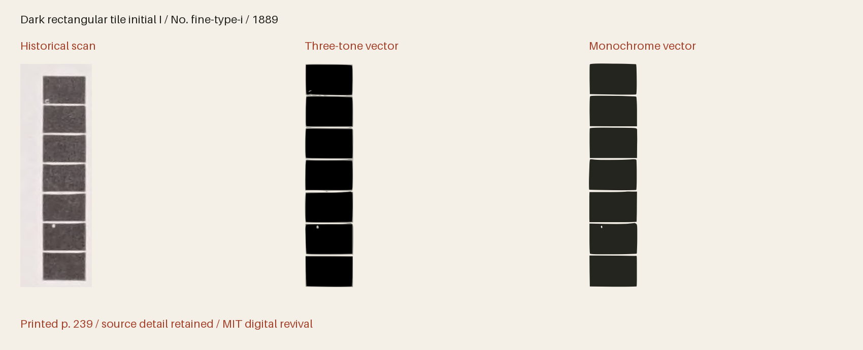 Historical scan beside the three-tone and monochrome vector revivals