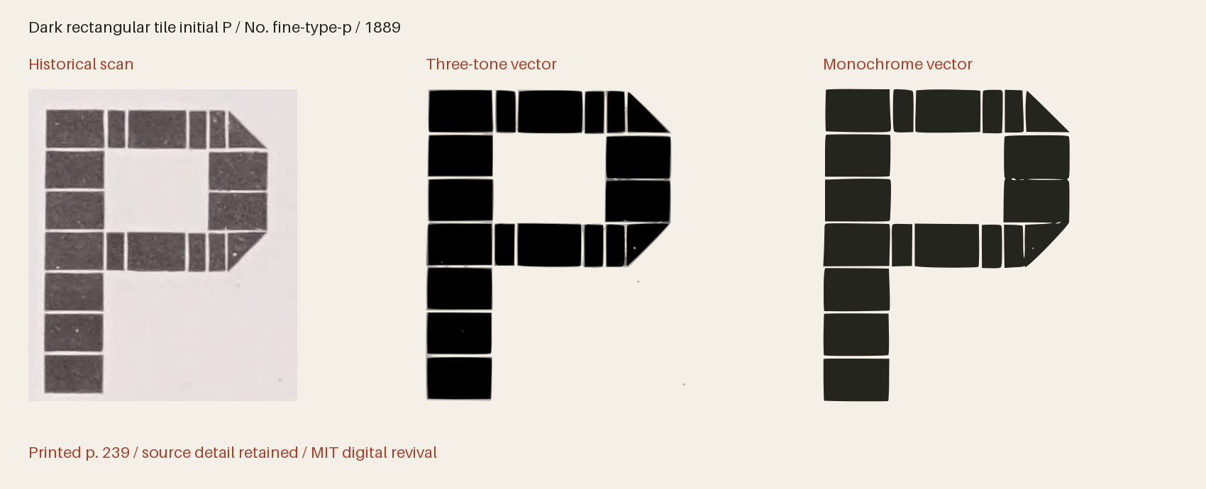 Historical scan beside the three-tone and monochrome vector revivals