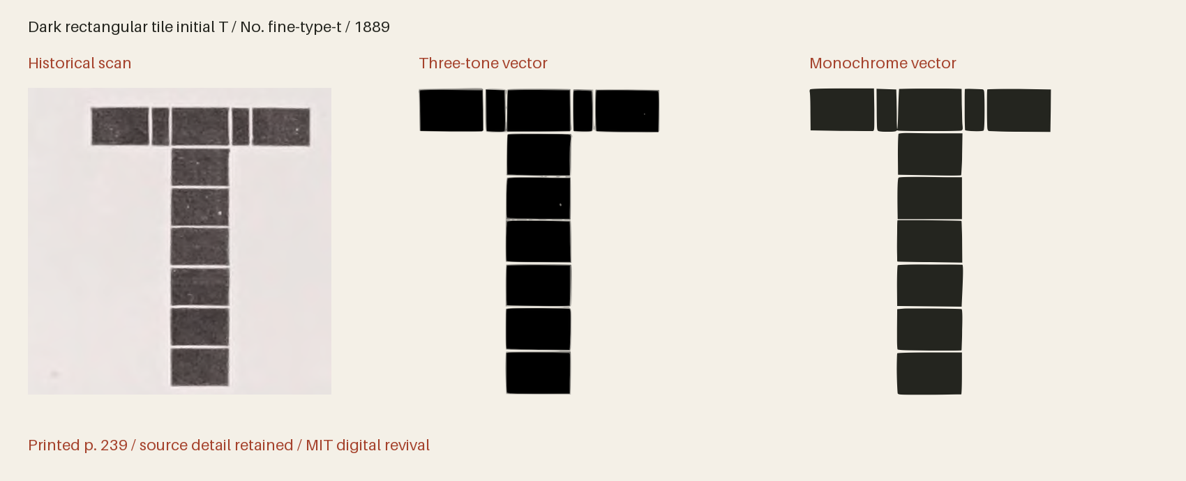 Historical scan beside the three-tone and monochrome vector revivals