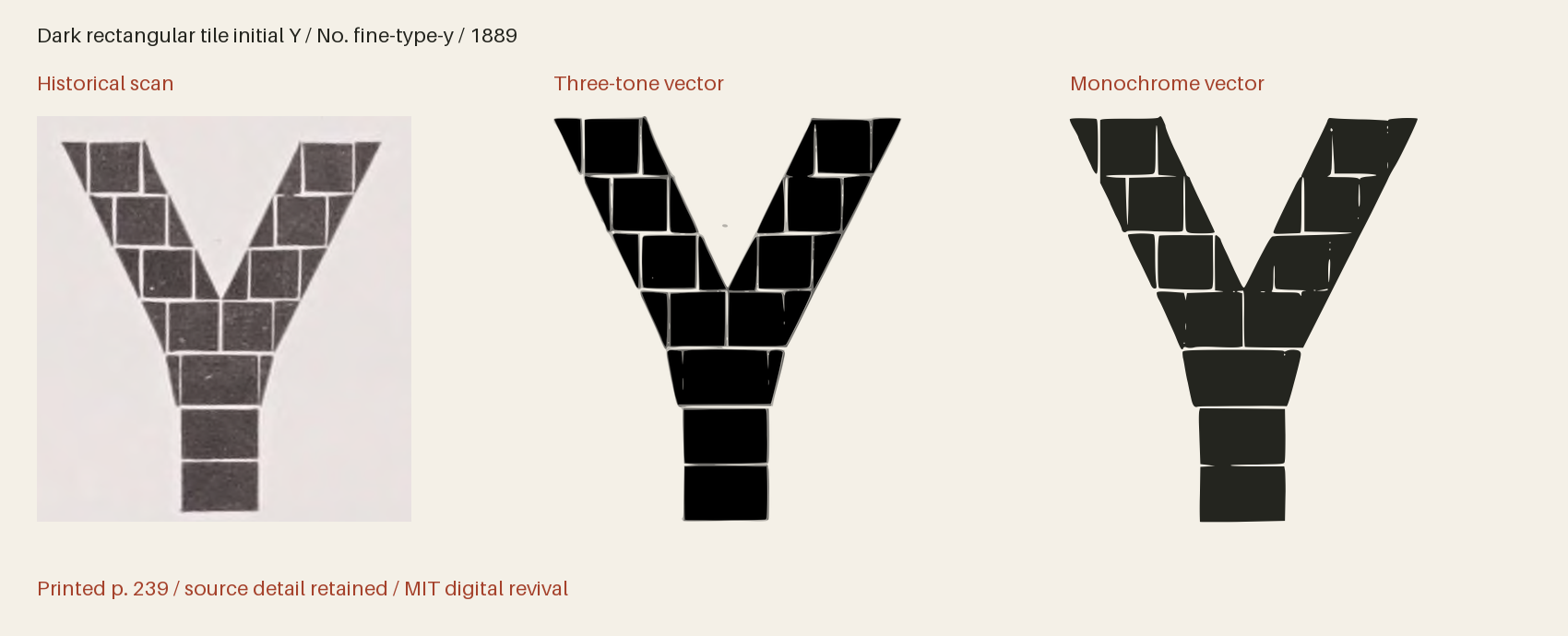 Historical scan beside the three-tone and monochrome vector revivals
