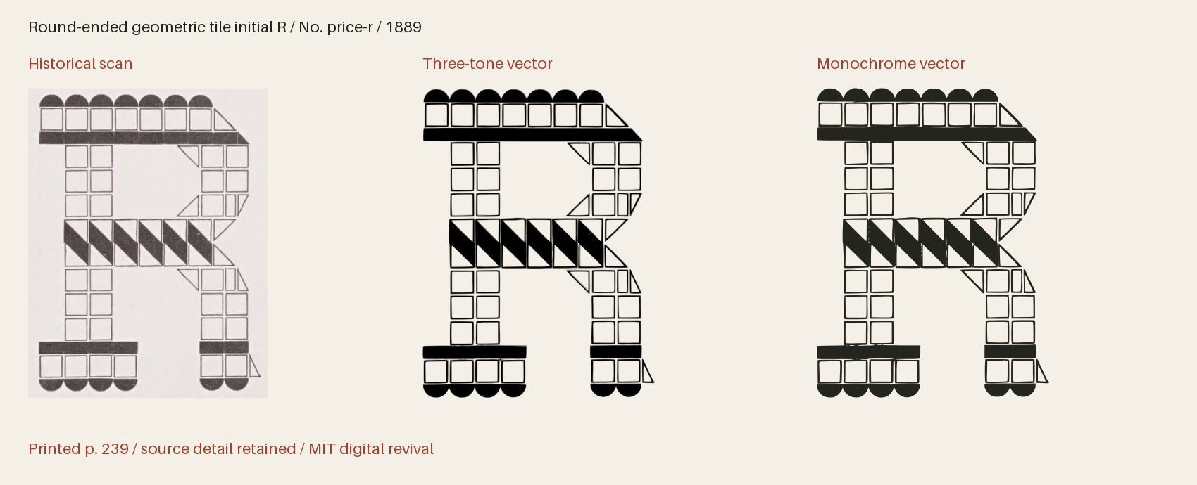 Historical scan beside the three-tone and monochrome vector revivals