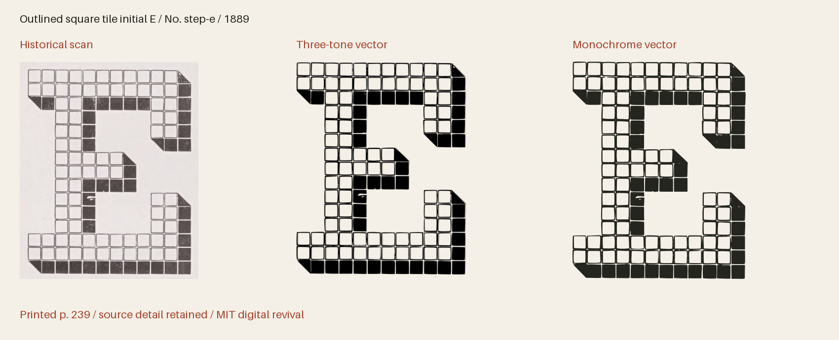 Historical scan beside the three-tone and monochrome vector revivals