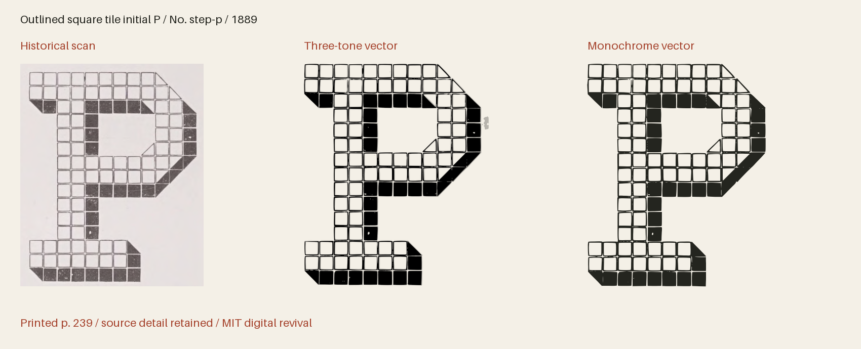 Historical scan beside the three-tone and monochrome vector revivals