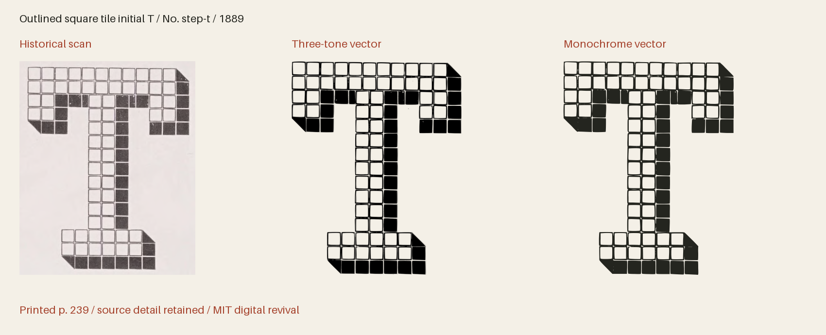Historical scan beside the three-tone and monochrome vector revivals