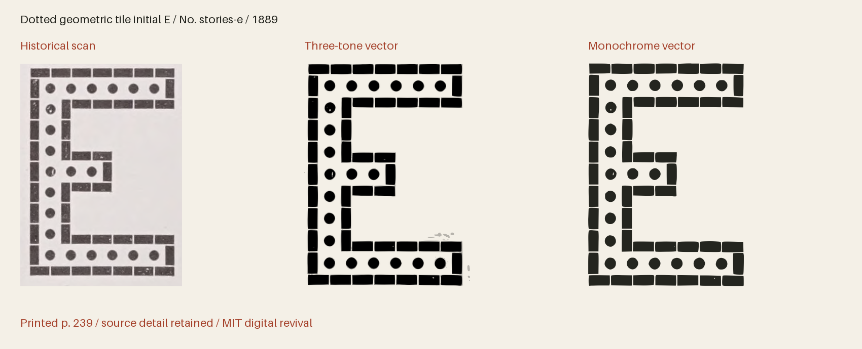 Historical scan beside the three-tone and monochrome vector revivals