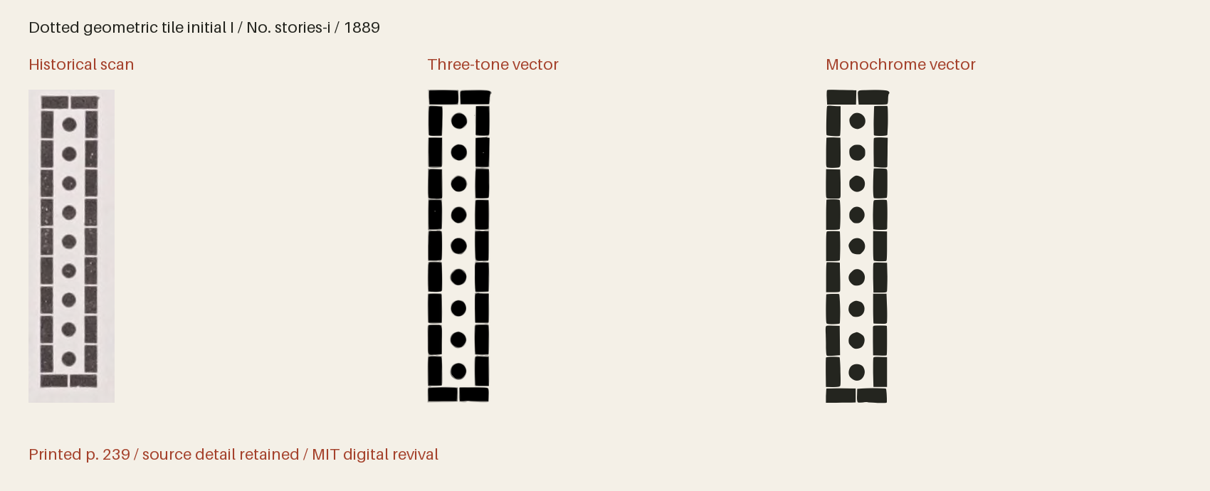 Historical scan beside the three-tone and monochrome vector revivals