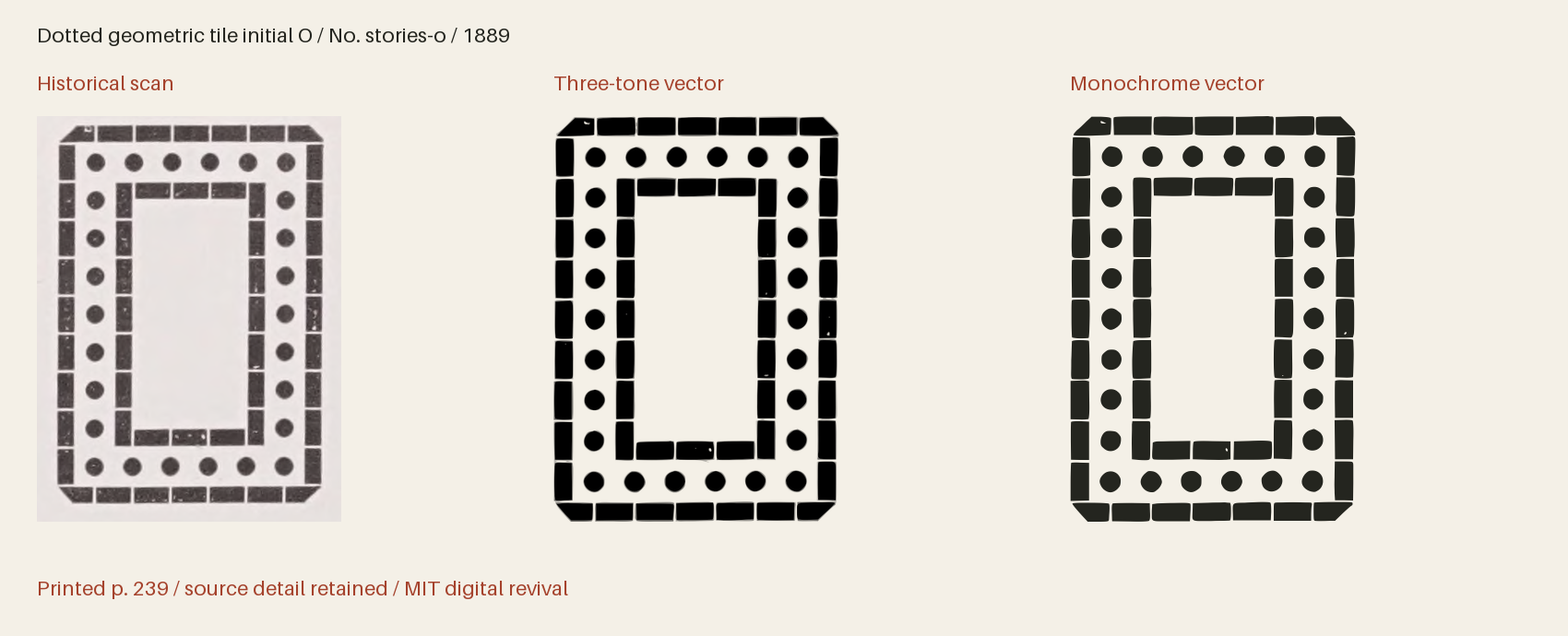 Historical scan beside the three-tone and monochrome vector revivals