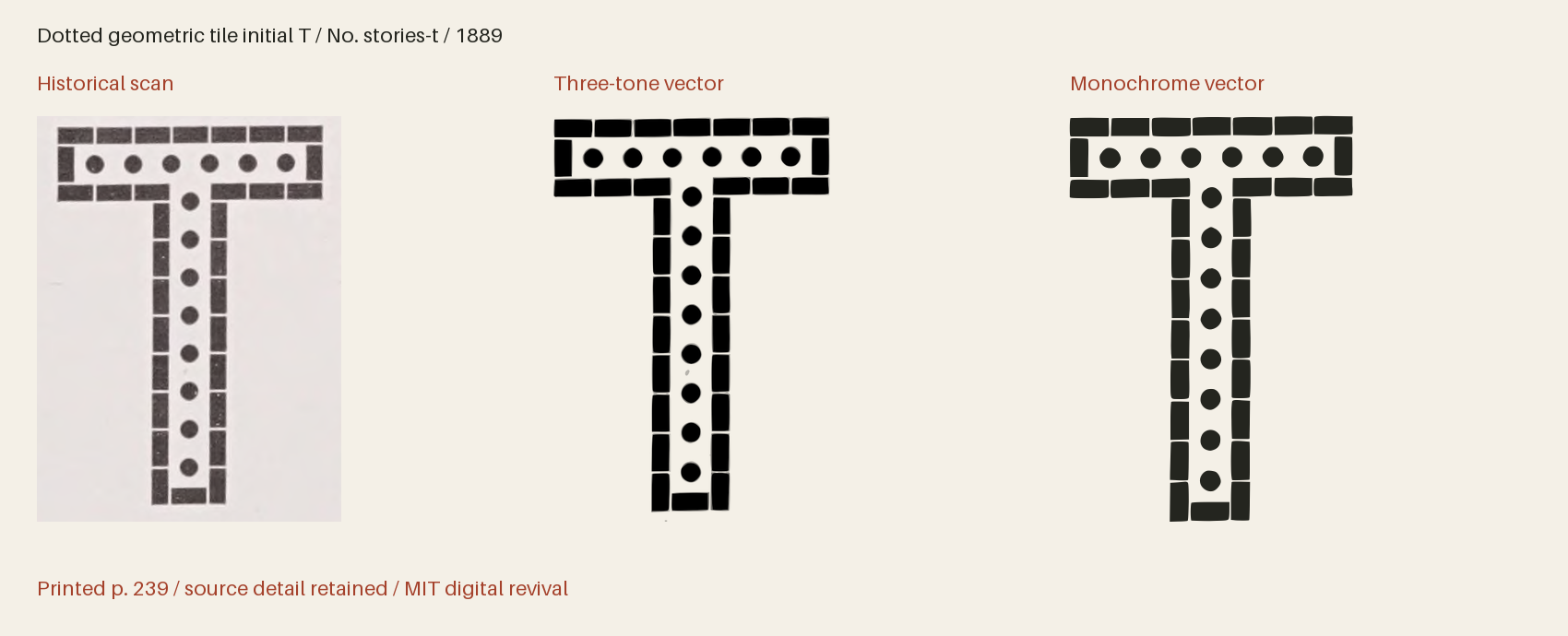 Historical scan beside the three-tone and monochrome vector revivals