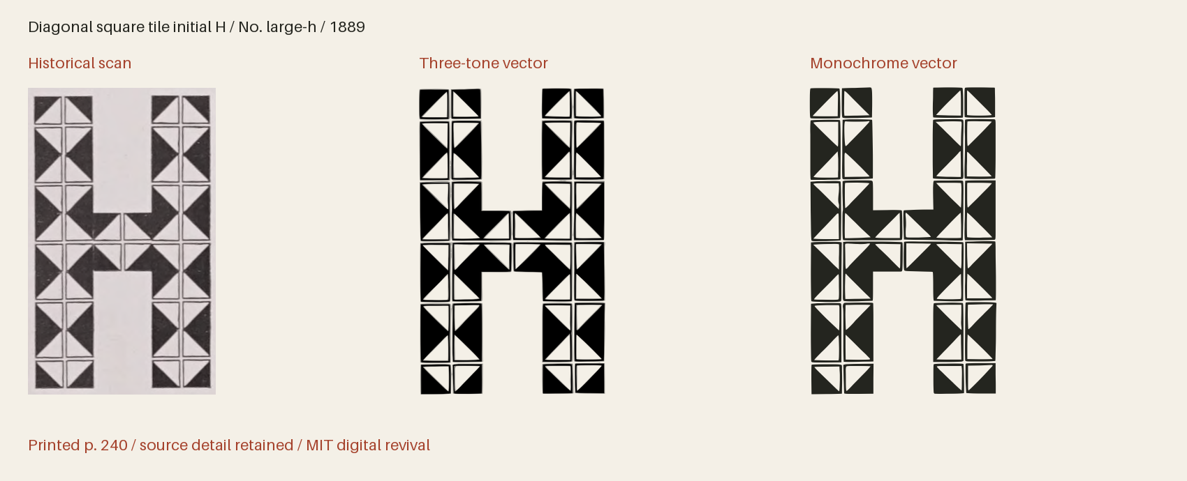 Historical scan beside the three-tone and monochrome vector revivals