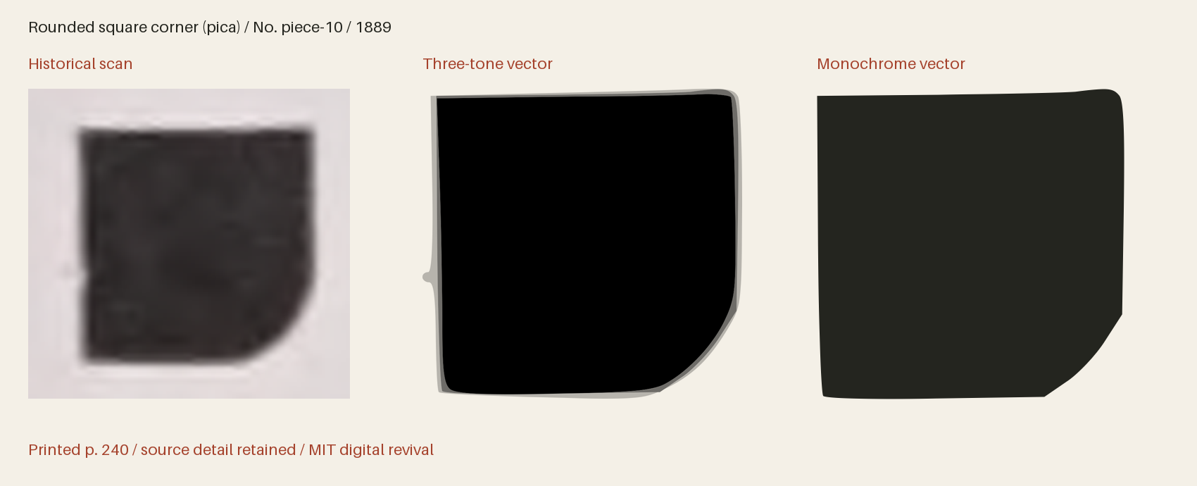 Historical scan beside the three-tone and monochrome vector revivals