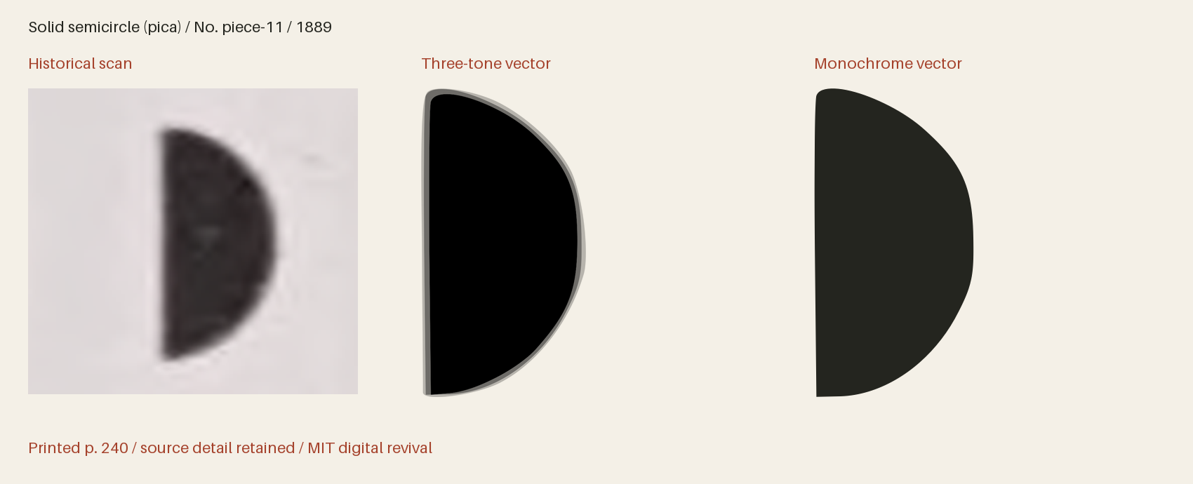 Historical scan beside the three-tone and monochrome vector revivals
