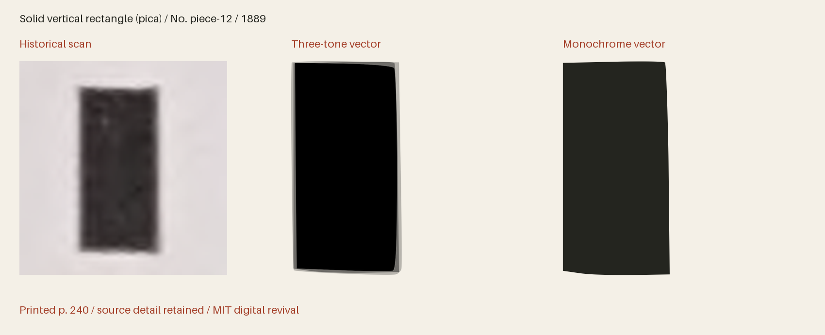 Historical scan beside the three-tone and monochrome vector revivals