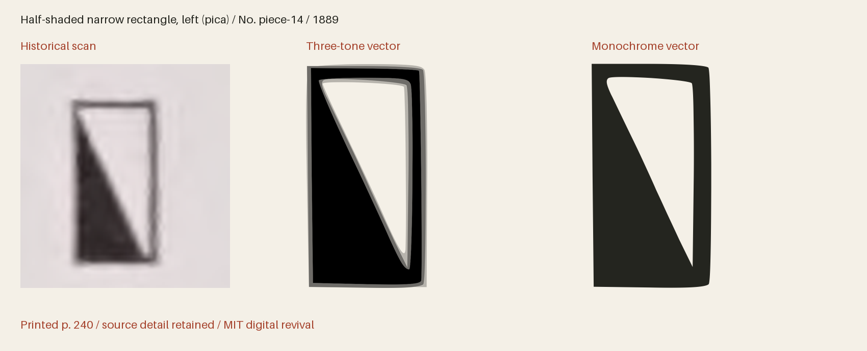 Historical scan beside the three-tone and monochrome vector revivals