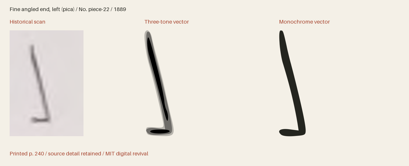 Historical scan beside the three-tone and monochrome vector revivals