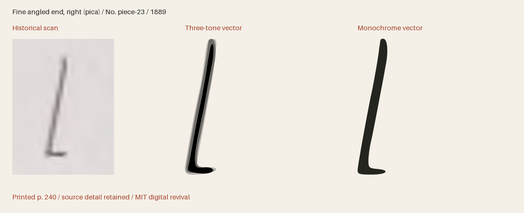 Historical scan beside the three-tone and monochrome vector revivals