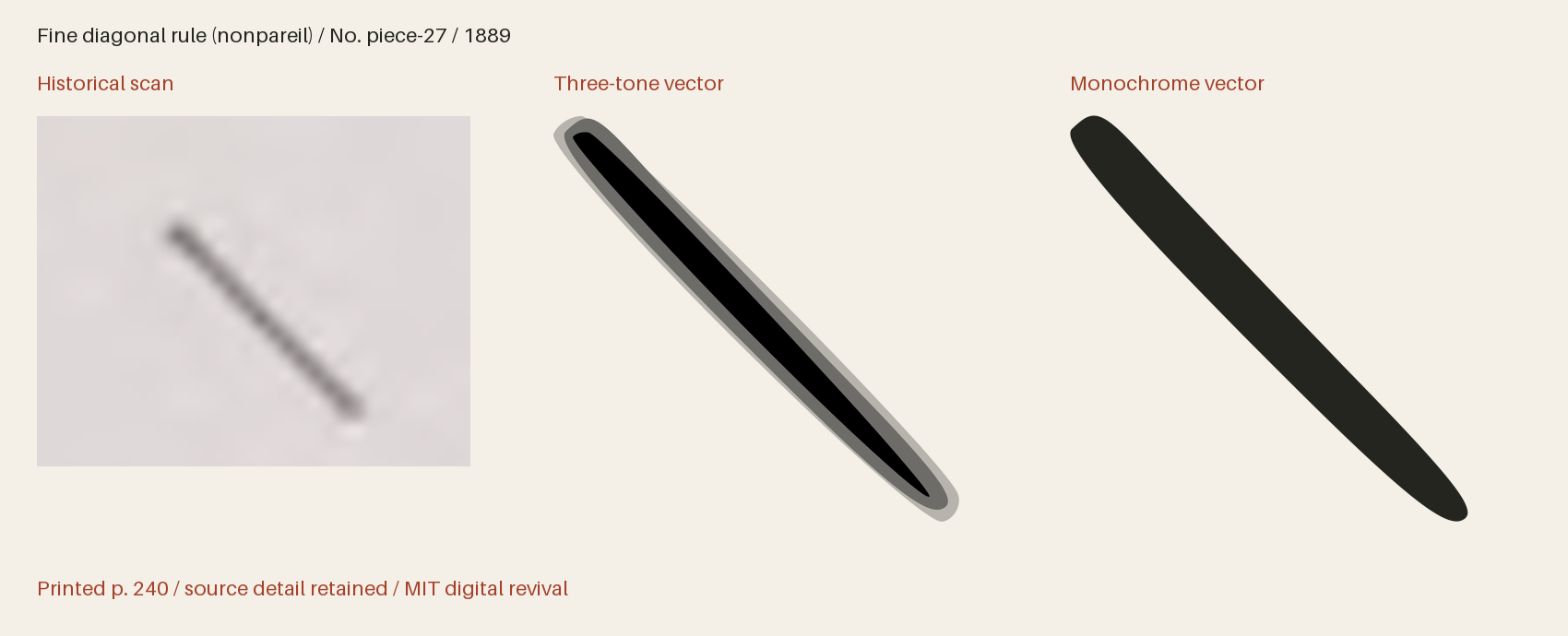 Historical scan beside the three-tone and monochrome vector revivals