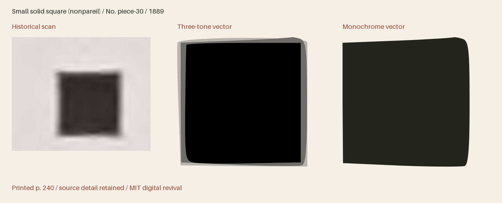 Historical scan beside the three-tone and monochrome vector revivals