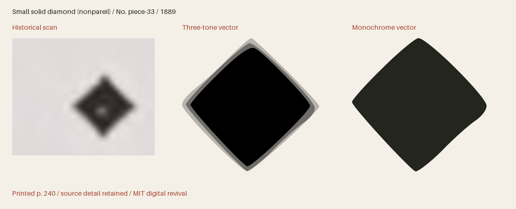 Historical scan beside the three-tone and monochrome vector revivals