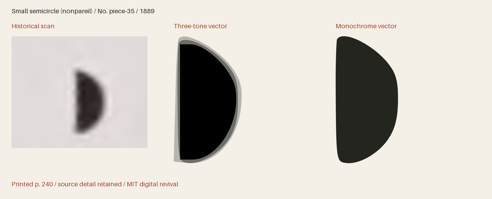 Historical scan beside the three-tone and monochrome vector revivals