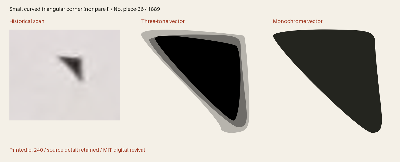 Historical scan beside the three-tone and monochrome vector revivals