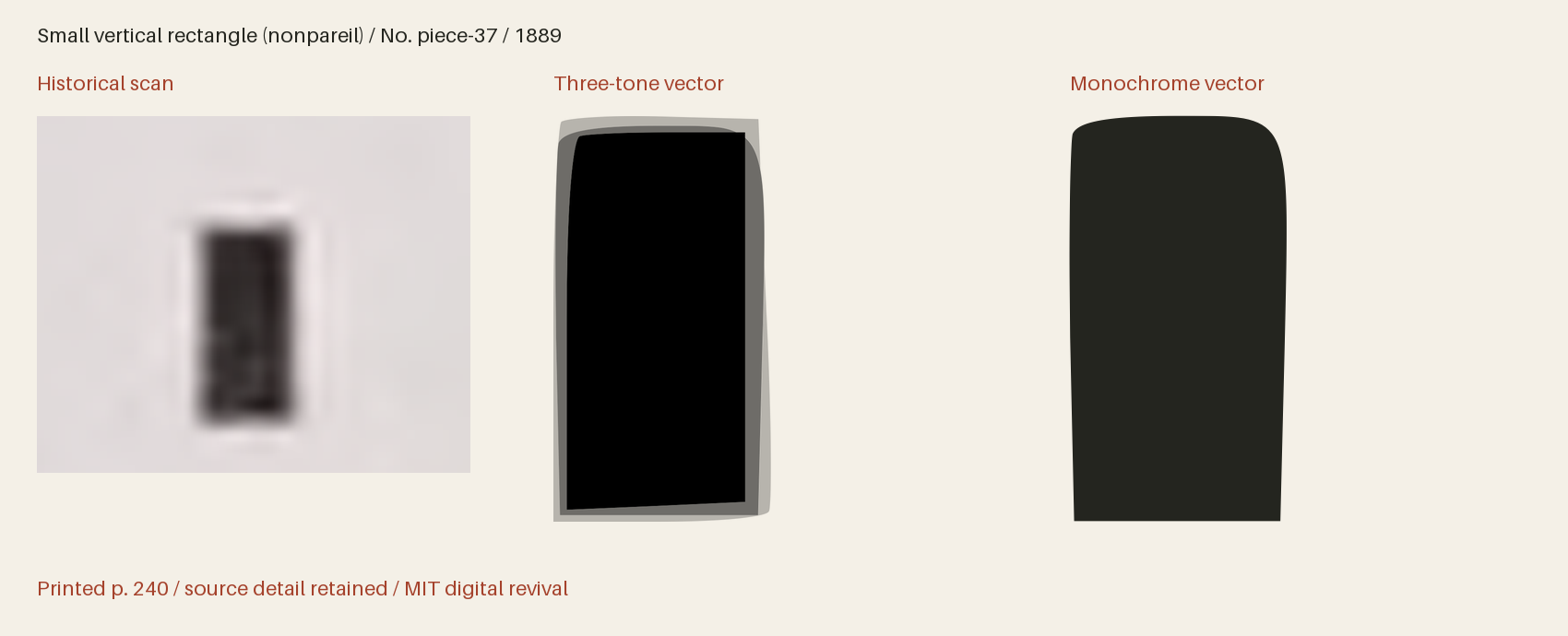 Historical scan beside the three-tone and monochrome vector revivals