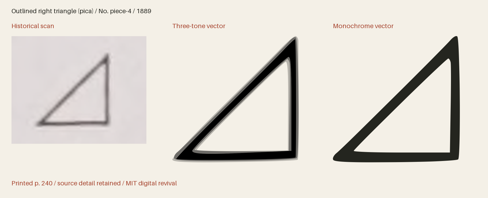 Historical scan beside the three-tone and monochrome vector revivals