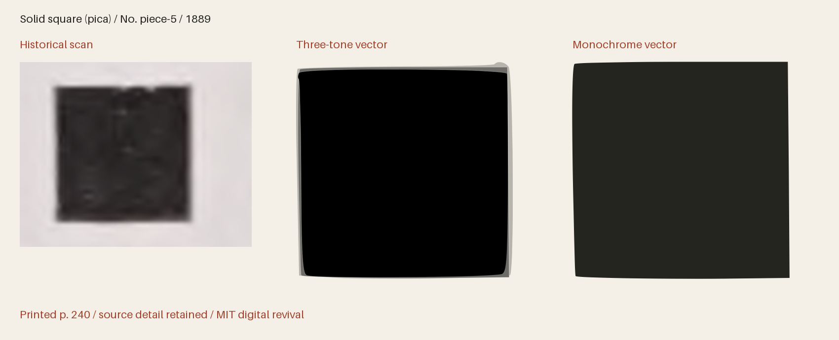 Historical scan beside the three-tone and monochrome vector revivals