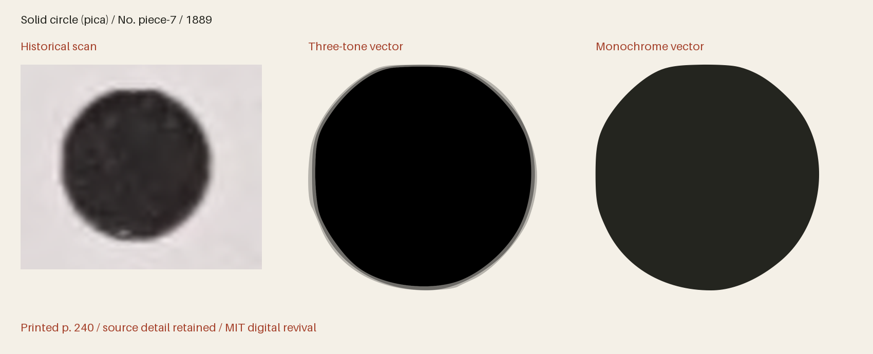 Historical scan beside the three-tone and monochrome vector revivals