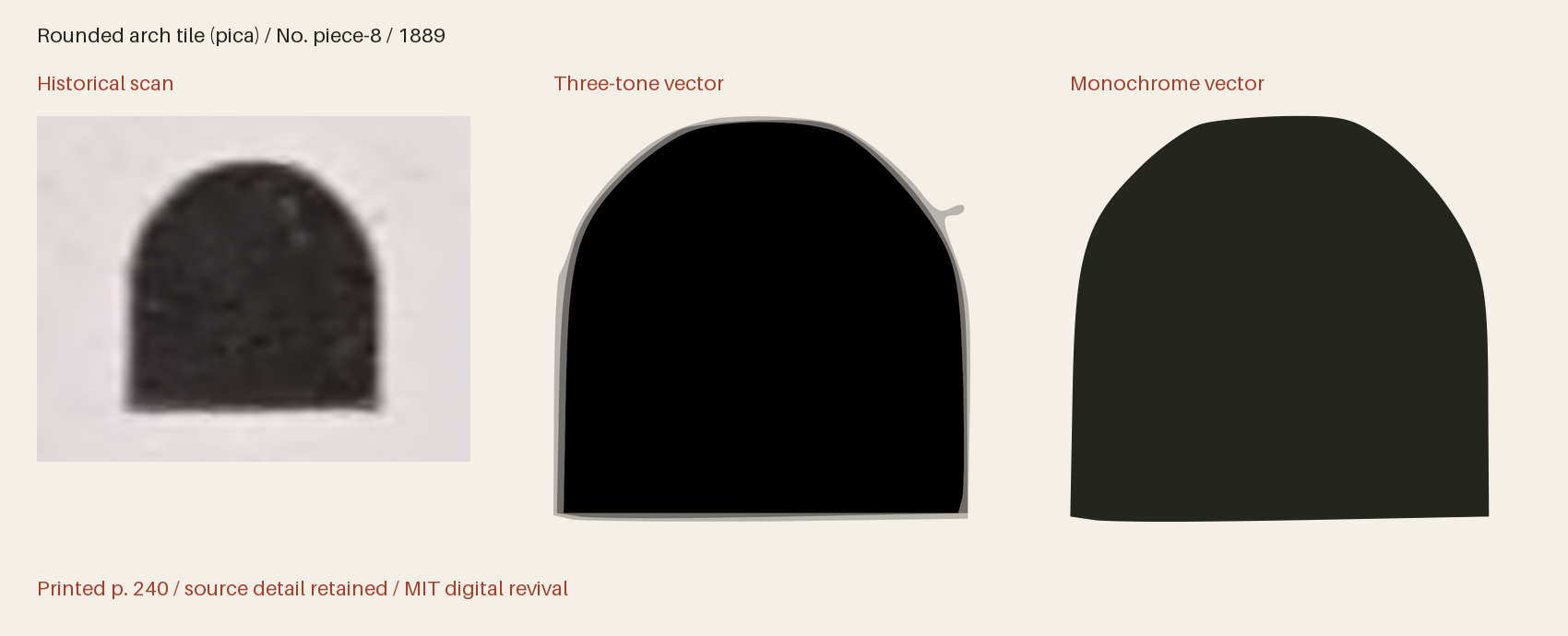 Historical scan beside the three-tone and monochrome vector revivals