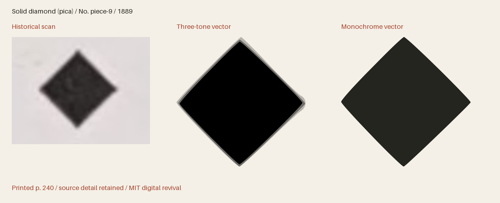 Historical scan beside the three-tone and monochrome vector revivals